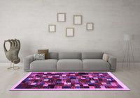 Machine Washable Abstract Purple Contemporary Rug, wshcon1539pur