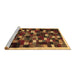 Sideview of Machine Washable Abstract Brown Contemporary Rug, wshcon1539brn