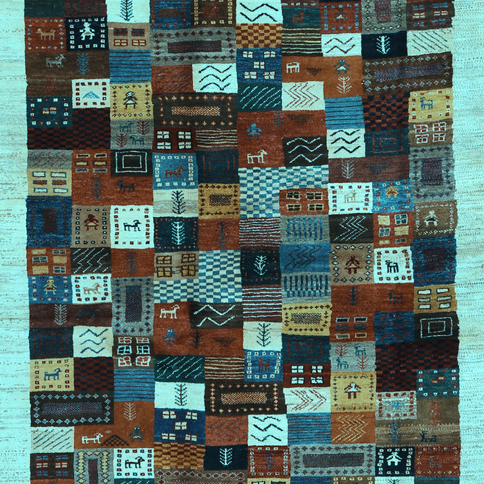 Abstract Light Blue Contemporary Rug, con1539lblu