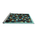 Sideview of Machine Washable Abstract Light Blue Contemporary Rug, wshcon1539lblu