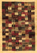 Machine Washable Abstract Brown Contemporary Rug, wshcon1539brn
