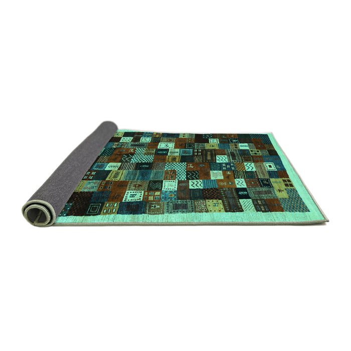 Sideview of Abstract Turquoise Contemporary Rug, con1539turq