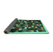 Sideview of Abstract Turquoise Contemporary Rug, con1539turq