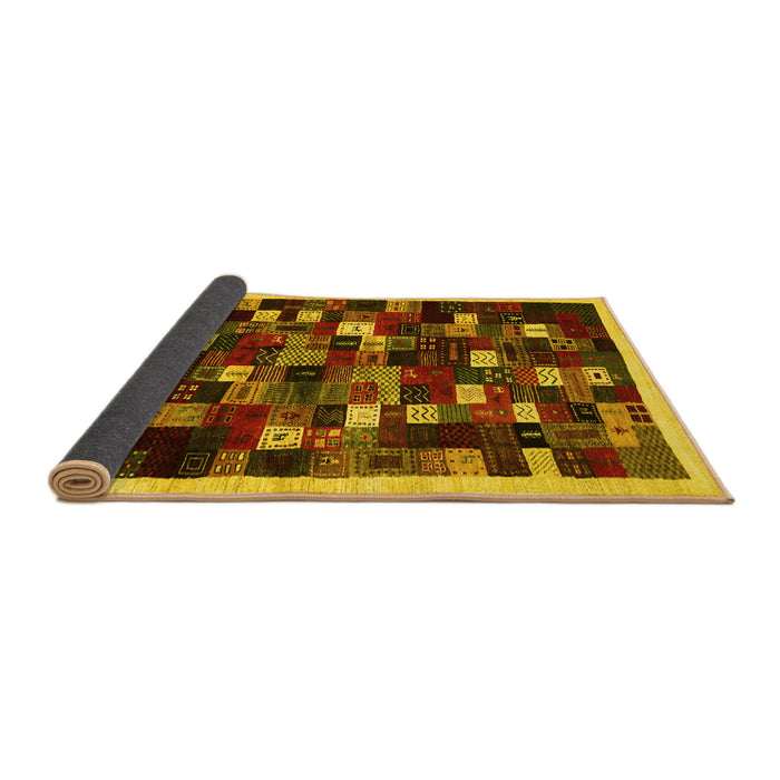 Sideview of Abstract Yellow Contemporary Rug, con1539yw