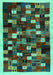 Abstract Turquoise Contemporary Rug, con1539turq