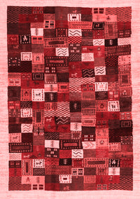 Abstract Red Contemporary Rug, con1539red