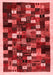 Abstract Red Contemporary Area Rugs