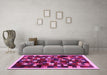 Machine Washable Abstract Pink Contemporary Rug in a Living Room, wshcon1539pnk