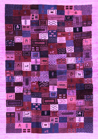 Abstract Purple Contemporary Rug, con1539pur