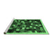 Sideview of Machine Washable Abstract Emerald Green Contemporary Area Rugs, wshcon1539emgrn