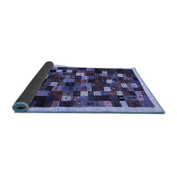 Sideview of Abstract Blue Contemporary Rug, con1539blu