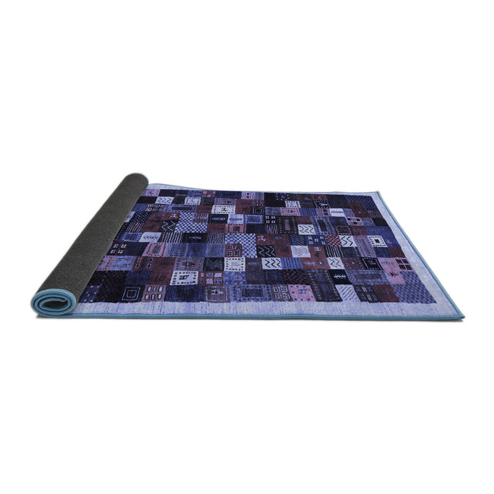 Sideview of Abstract Blue Contemporary Rug, con1539blu