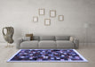 Machine Washable Abstract Blue Contemporary Rug in a Living Room, wshcon1539blu