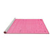 Sideview of Machine Washable Abstract Pink Contemporary Rug, wshcon153pnk