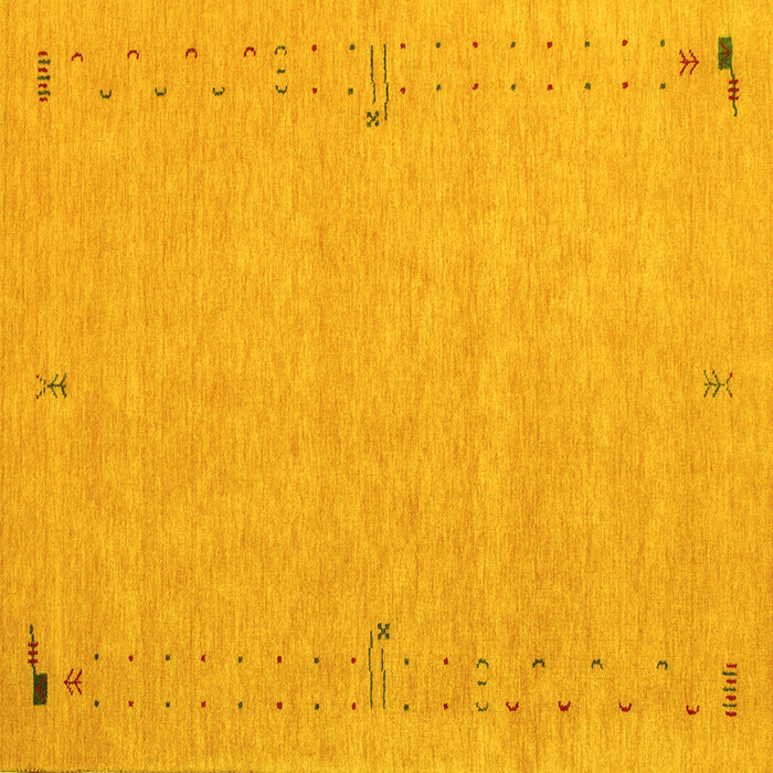Square Abstract Yellow Contemporary Rug, con153yw