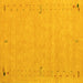 Square Abstract Yellow Contemporary Rug, con153yw