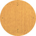 Round Abstract Brown Contemporary Rug, con153brn