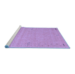 Sideview of Machine Washable Abstract Blue Contemporary Rug, wshcon153blu