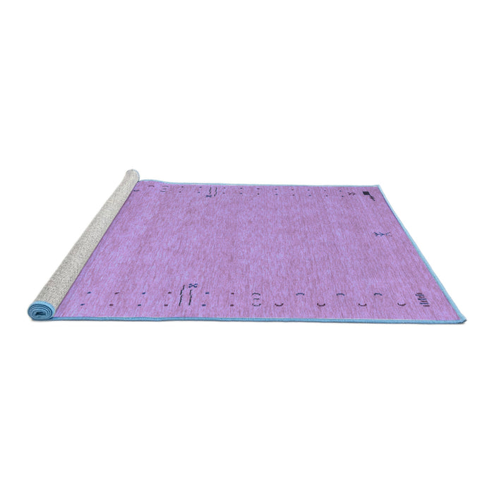 Sideview of Machine Washable Abstract Blue Contemporary Rug, wshcon153blu