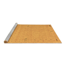 Sideview of Machine Washable Abstract Brown Contemporary Rug, wshcon153brn