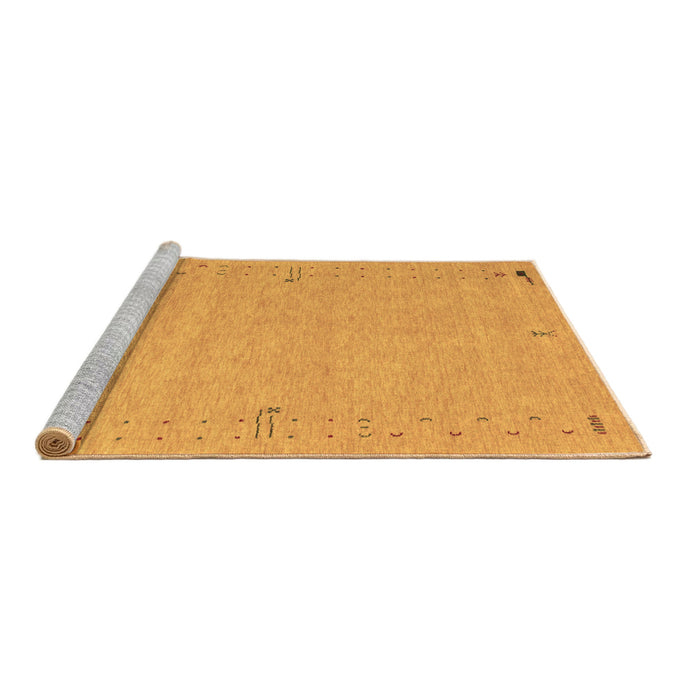 Sideview of Machine Washable Abstract Brown Contemporary Rug, wshcon153brn