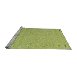 Sideview of Machine Washable Abstract Light Blue Contemporary Rug, wshcon153lblu