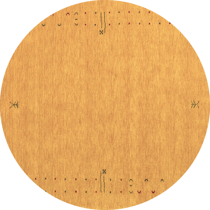 Round Machine Washable Abstract Brown Contemporary Rug, wshcon153brn
