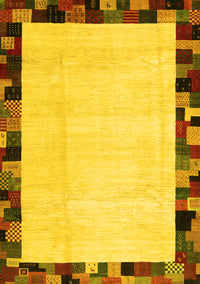 Solid Yellow Modern Rug, con1540yw