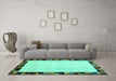 Machine Washable Solid Turquoise Modern Area Rugs in a Living Room,, wshcon1540turq