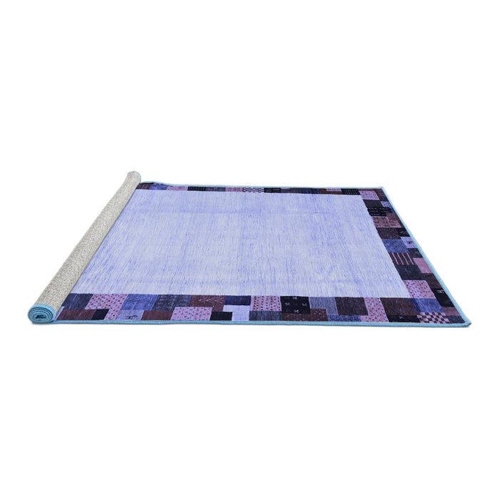 Sideview of Machine Washable Solid Blue Modern Rug, wshcon1540blu