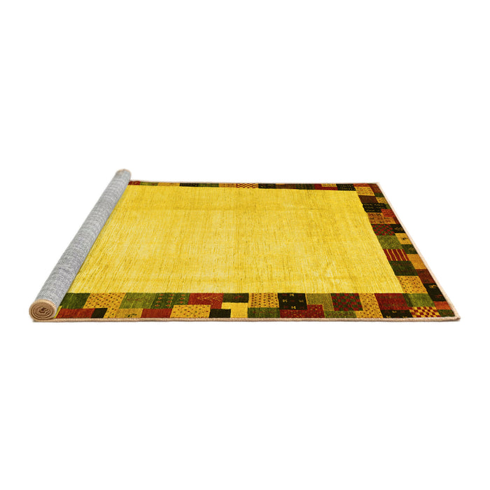 Sideview of Machine Washable Solid Yellow Modern Rug, wshcon1540yw