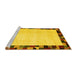 Sideview of Machine Washable Solid Yellow Modern Rug, wshcon1540yw