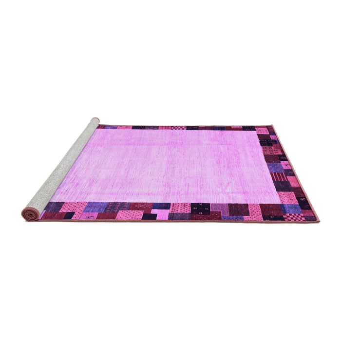Sideview of Machine Washable Solid Purple Modern Area Rugs, wshcon1540pur
