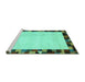 Sideview of Machine Washable Solid Turquoise Modern Area Rugs, wshcon1540turq