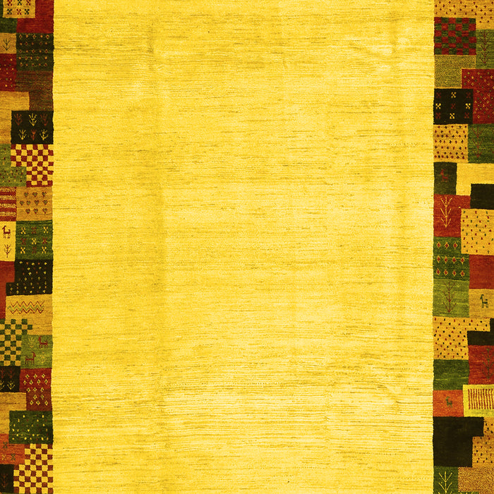 Machine Washable Solid Yellow Modern Rug, wshcon1540yw