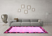 Machine Washable Solid Pink Modern Rug in a Living Room, wshcon1540pnk