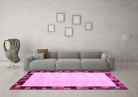 Machine Washable Solid Pink Modern Rug, wshcon1540pnk