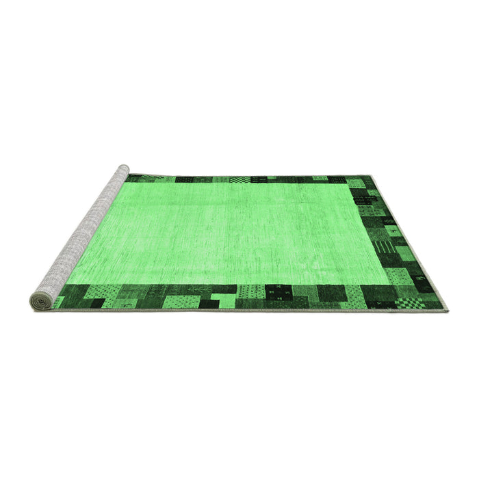 Sideview of Machine Washable Solid Emerald Green Modern Area Rugs, wshcon1540emgrn
