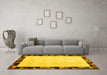 Machine Washable Solid Yellow Modern Rug in a Living Room, wshcon1540yw