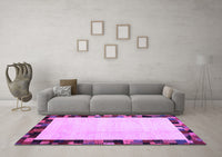 Machine Washable Solid Purple Modern Rug, wshcon1540pur