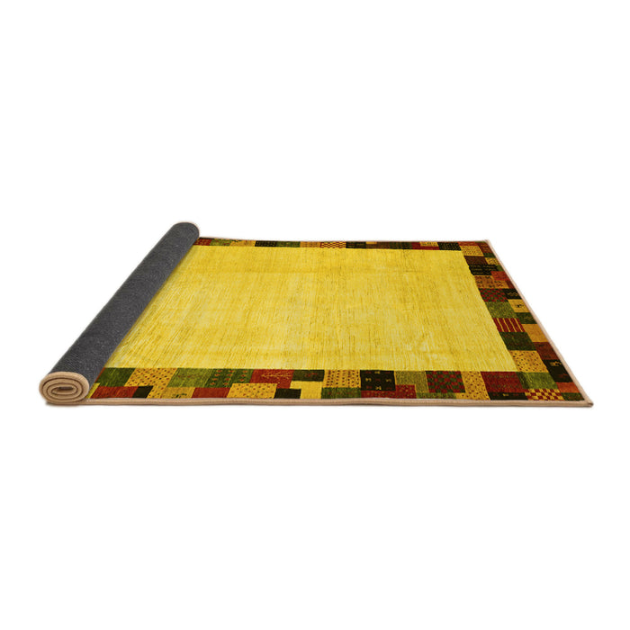 Sideview of Solid Yellow Modern Rug, con1540yw