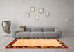 Machine Washable Solid Orange Modern Area Rugs in a Living Room, wshcon1540org