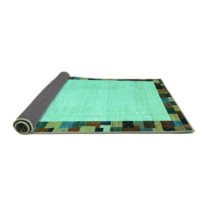 Sideview of Solid Turquoise Modern Rug, con1540turq