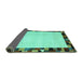 Sideview of Solid Turquoise Modern Rug, con1540turq