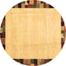 Round Solid Brown Modern Rug, con1540brn