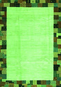 Solid Green Modern Rug, con1540grn