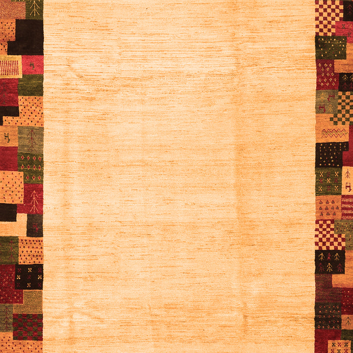 Serging Thickness of Machine Washable Solid Orange Modern Area Rugs, wshcon1540org