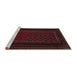 Serging Thickness of Machine Washable Contemporary Bakers Brown Rug, wshcon1541