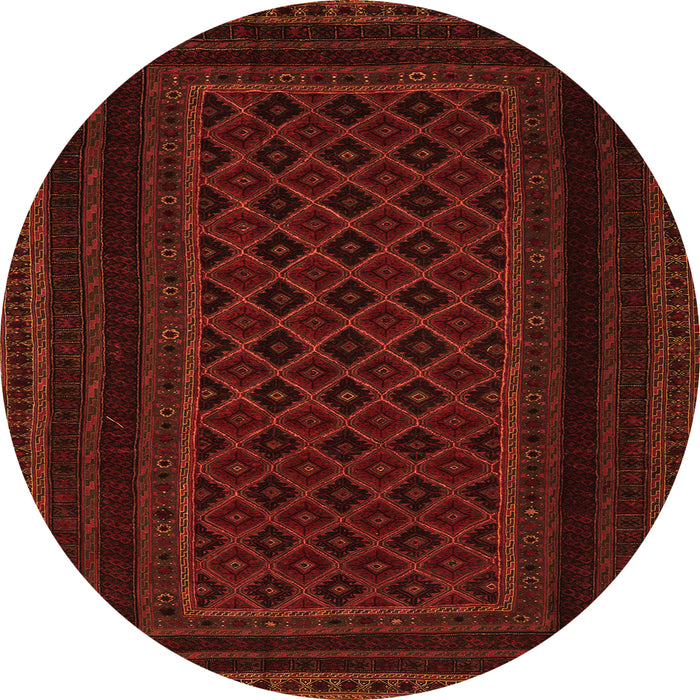 Square Abstract Orange Contemporary Rug, con1541org