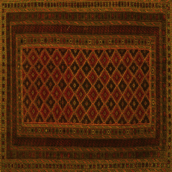 Square Machine Washable Abstract Yellow Contemporary Rug, wshcon1541yw